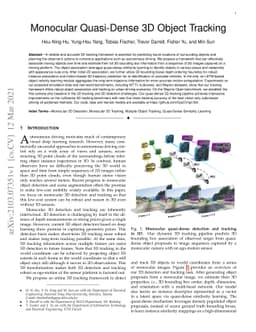 Monocular Quasi-Dense 3D Object Tracking