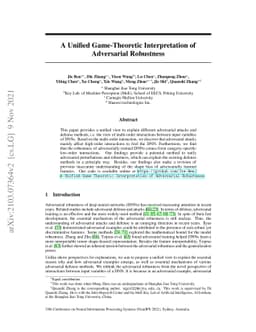 A Unified Game-Theoretic Interpretation of Adversarial Robustness