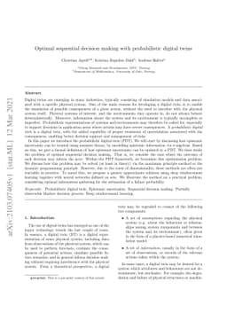 Optimal sequential decision making with probabilistic digital twins