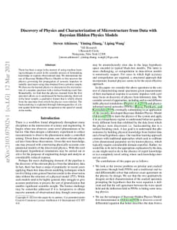 Discovery of Physics and Characterization of Microstructure from Data
  with Bayesian Hidden Physics Models