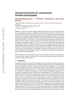Untrained networks for compressive lensless photography