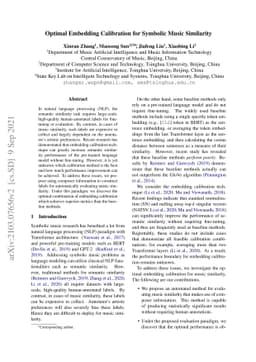 Optimal Embedding Calibration for Symbolic Music Similarity