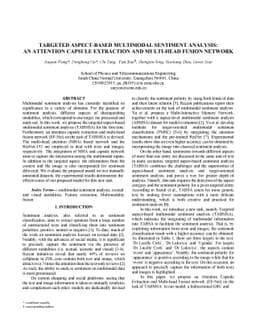 Targeted aspect based multimodal sentiment analysis:an attention capsule
  extraction and multi-head fusion network