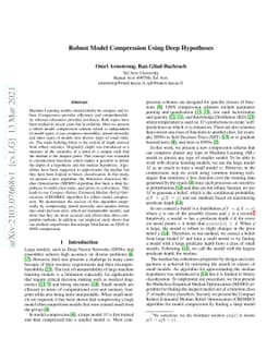 Robust Model Compression Using Deep Hypotheses