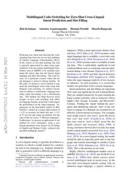 Multilingual Code-Switching for Zero-Shot Cross-Lingual Intent
  Prediction and Slot Filling