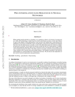 Pre-interpolation loss behaviour in neural networks