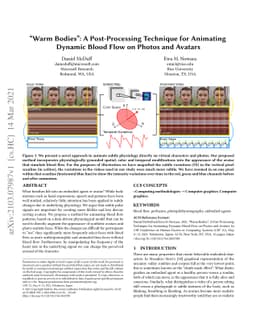 "Warm Bodies": A Post-Processing Technique for Animating Dynamic Blood
  Flow on Photos and Avatars
