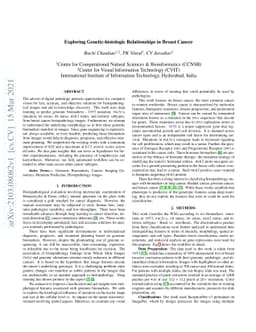 Exploring Genetic-histologic Relationships in Breast Cancer