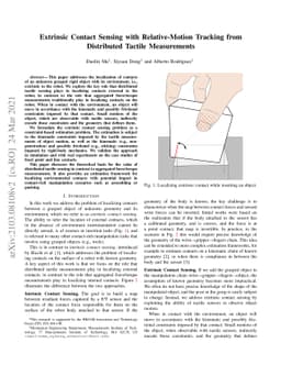 Extrinsic Contact Sensing with Relative-Motion Tracking from Distributed
  Tactile Measurements