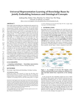 Universal Representation Learning of Knowledge Bases by Jointly
  Embedding Instances and Ontological Concepts