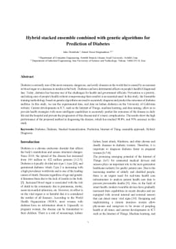 Hybrid stacked ensemble combined with genetic algorithms for Prediction
  of Diabetes