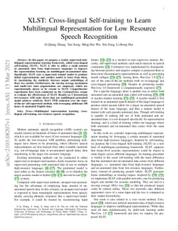 XLST: Cross-lingual Self-training to Learn Multilingual Representation
  for Low Resource Speech Recognition