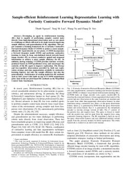 Sample-efficient Reinforcement Learning Representation Learning with
  Curiosity Contrastive Forward Dynamics Model