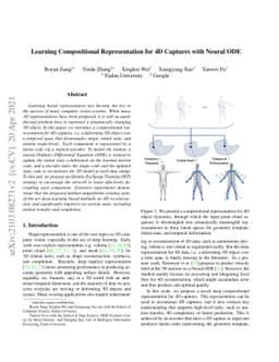 Learning Compositional Representation for 4D Captures with Neural ODE