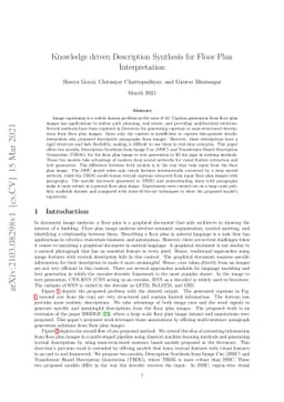 Knowledge driven Description Synthesis for Floor Plan Interpretation