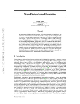 Neural Networks and Denotation