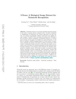 I-Nema: A Biological Image Dataset for Nematode Recognition