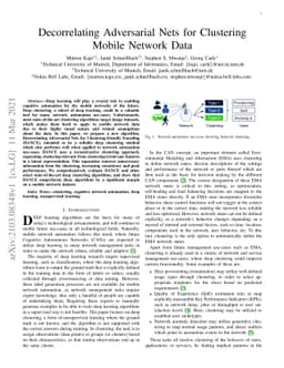 Decorrelating Adversarial Nets for Clustering Mobile Network Data