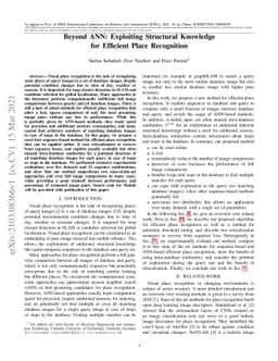 Beyond ANN: Exploiting Structural Knowledge for Efficient Place
  Recognition