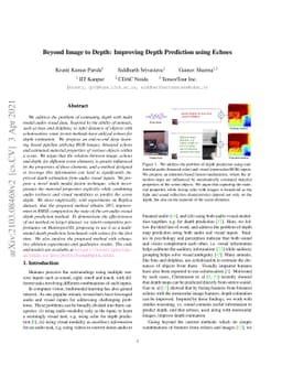 Beyond Image to Depth: Improving Depth Prediction using Echoes