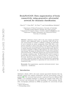 BrainNetGAN: Data augmentation of brain connectivity using generative
  adversarial network for dementia classification
