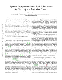 System Component-Level Self-Adaptations for Security via Bayesian Games