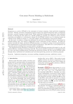Cost-aware Integration Process Modeling in Multiclouds