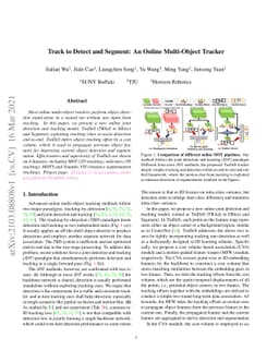 Track to Detect and Segment: An Online Multi-Object Tracker
