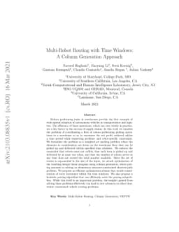 Multi-Robot Routing with Time Windows: A Column Generation Approach