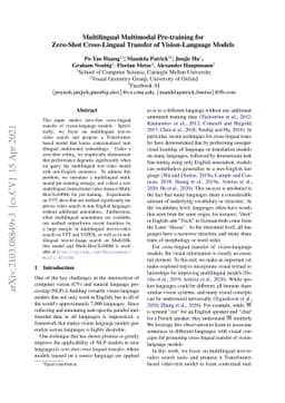 Multilingual Multimodal Pre-training for Zero-Shot Cross-Lingual
  Transfer of Vision-Language Models
