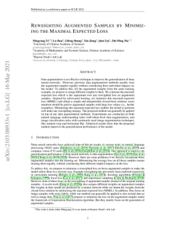 Reweighting Augmented Samples by Minimizing the Maximal Expected Loss
