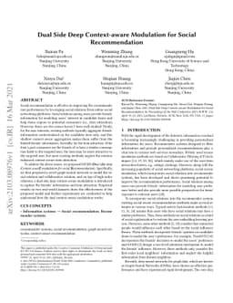 Dual Side Deep Context-aware Modulation for Social Recommendation