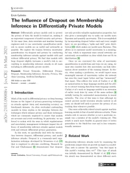 The Influence of Dropout on Membership Inference in Differentially
  Private Models