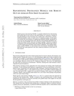 Repurposing Pretrained Models for Robust Out-of-domain Few-Shot Learning