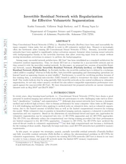 Invertible Residual Network with Regularization for Effective Medical
  Image Segmentation