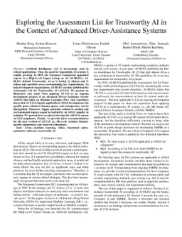 Exploring the Assessment List for Trustworthy AI in the Context of
  Advanced Driver-Assistance Systems