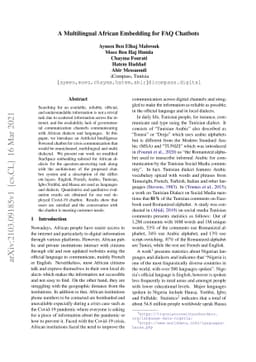 A Multilingual African Embedding for FAQ Chatbots