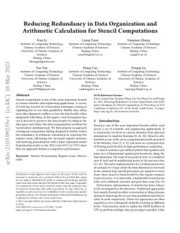 Reducing Redundancy in Data Organization and Arithmetic Calculation for
  Stencil Computations