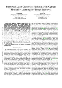 Improved Deep Classwise Hashing With Centers Similarity Learning for
  Image Retrieval