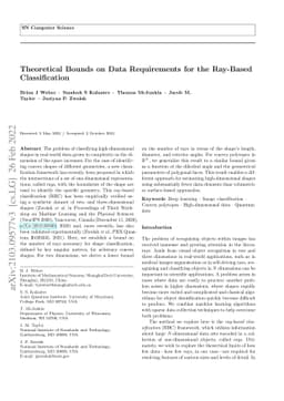 Theoretical bounds on data requirements for the ray-based classification