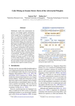Code-Mixing on Sesame Street: Dawn of the Adversarial Polyglots