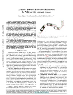 A Robust Extrinsic Calibration Framework for Vehicles with Unscaled
  Sensors