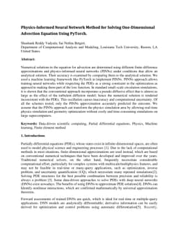 Physics-Informed Neural Network Method for Solving One-Dimensional
  Advection Equation Using PyTorch