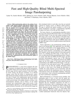 Fast and High-Quality Blind Multi-Spectral Image Pansharpening