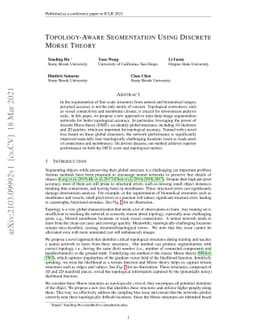 Topology-Aware Segmentation Using Discrete Morse Theory