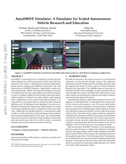 AutoDRIVE Simulator: A Simulator for Scaled Autonomous Vehicle Research
  and Education