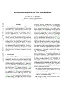 Self-Supervised Adaptation for Video Super-Resolution