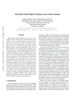 Real-Time Visual Object Tracking via Few-Shot Learning