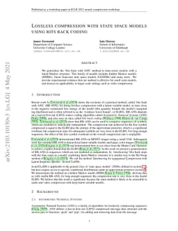 Lossless compression with state space models using bits back coding