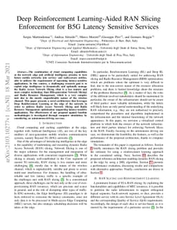 Deep Reinforcement Learning-Aided RAN Slicing Enforcement for B5G
  Latency Sensitive Services